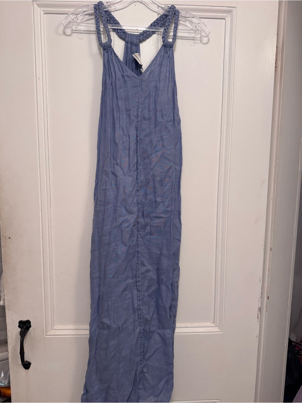 Rachel Zoe Light Blue Braided-Strap Maxi Dress